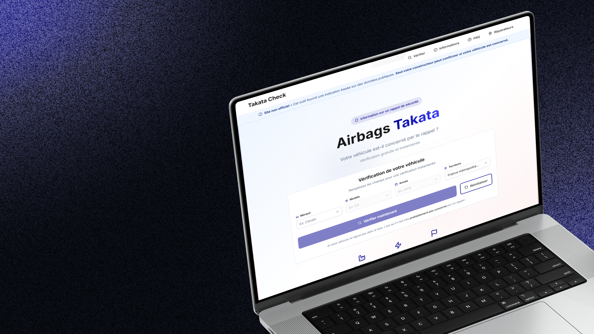 TakataCheck - Vérification rappels auto